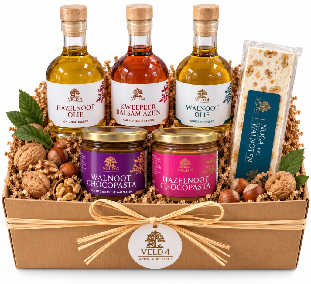 Ambachtelijke Veld 4 noten geschenkbox